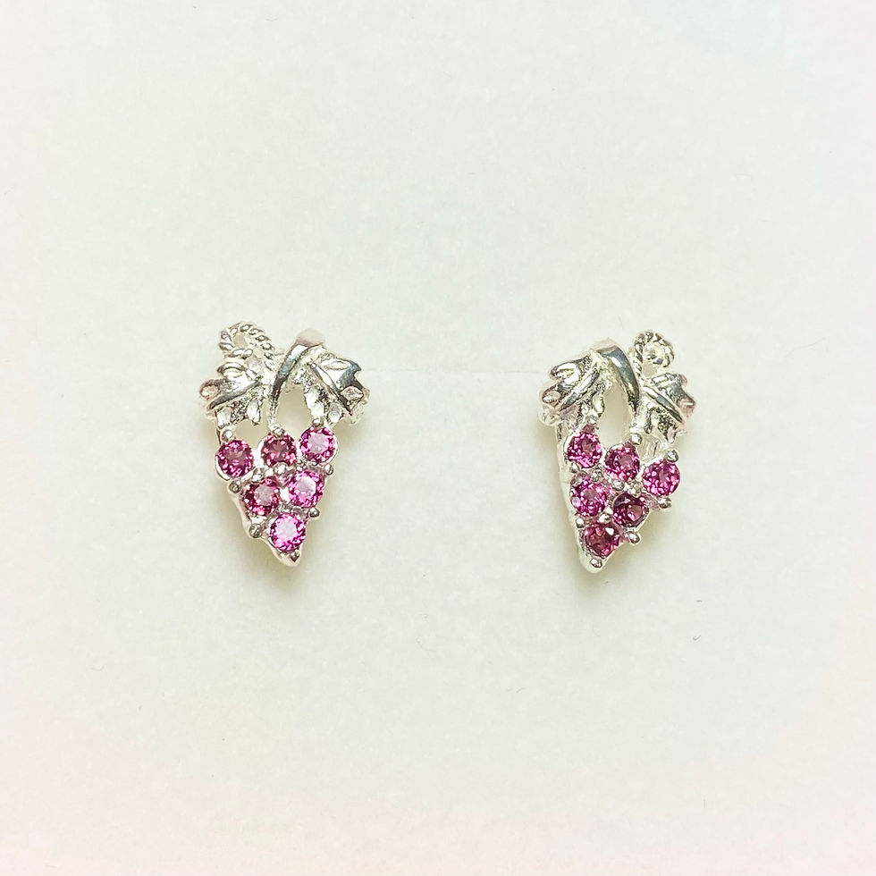 Miniatura: Natural Rhodolite Garnet Silver/ Gold/Platinum stud earrings