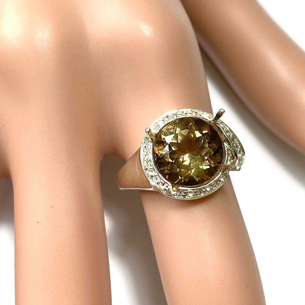 Miniatura: 5cts Natural Imperial Topaz 925 Silver / Gold/ Platinum ring