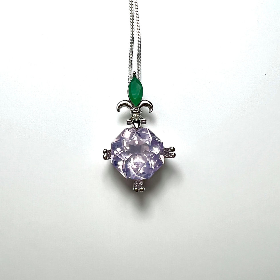 Thumbnail: 4ct Natural Lavender Amethyst Silver / Gold / Platinum pendant on chain