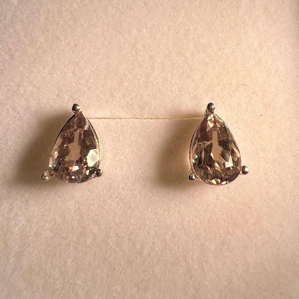 Miniature : Certified 4.30ct Natural Colour change Diaspore Silver /Gold stud earrings