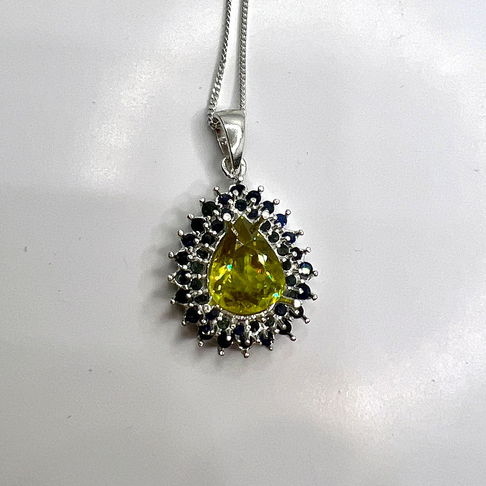 2.35cts Natural titanite sphene Silver / Gold / Platinum pendant on chain