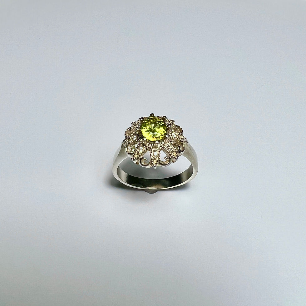 縮圖：0.7ct Natural Titanite Sphene 925 Silver / Gold/ Platinum ring