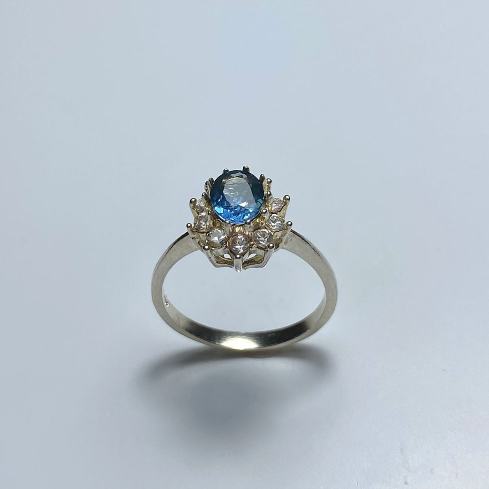 Миниатюра: 0.95ct Natural Cornflower blue sapphire 925 Silver / Gold/ ring