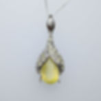 4.43ct Natural Prehnite and peridot pendant Silver, Gold, Platinum