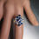 縮圖：Natural royal blue Sapphire 925 Silver 9ct 14k 18k 375 585 750 Gold 950 Platinum cocktail ring