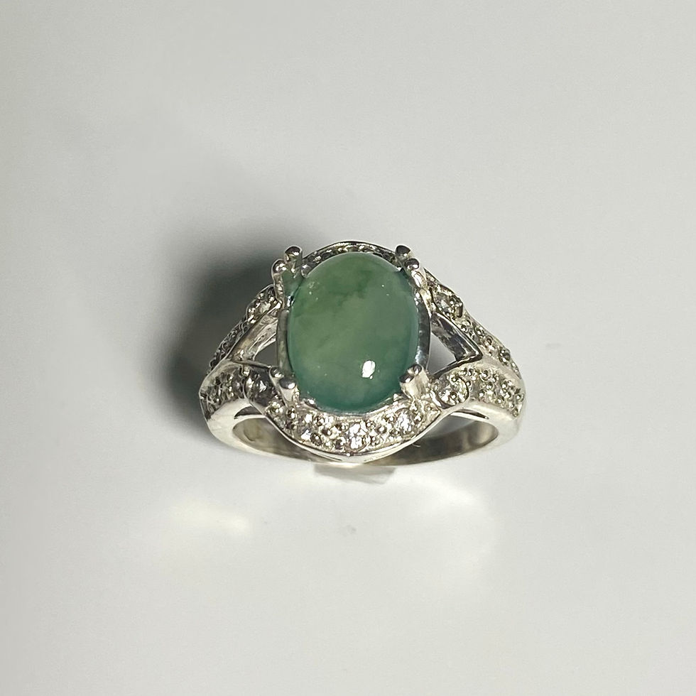 縮圖：2.45ct Natural Green Jade 925 Silver / Gold/ Platinum ring