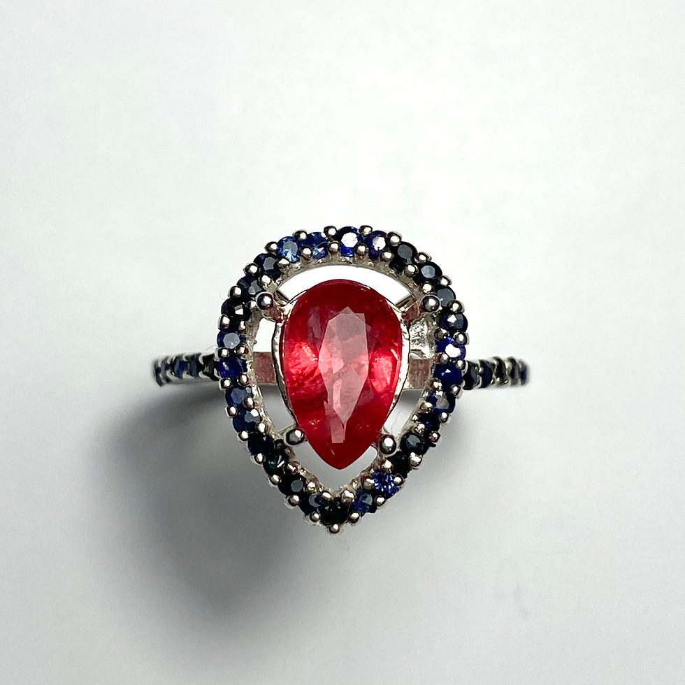 縮圖：1.4ct Natural Red Rhodonite 925 Silver/ Gold/ ring