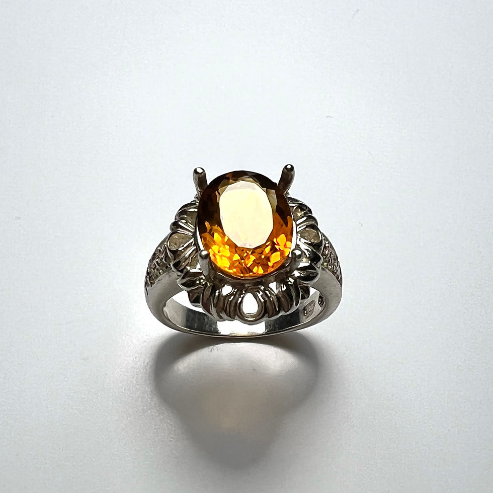 縮圖：2.85ct Natural Palmeira Golden Orange Citrine 925 Silver / Gold/ Platinum ring