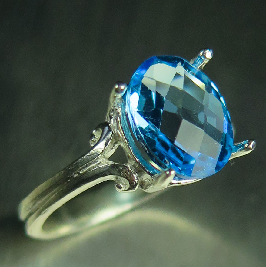Miniatura: 2.8ct Natural Swiss Blue Topaz 925 Silver / Gold/ Platinum ring