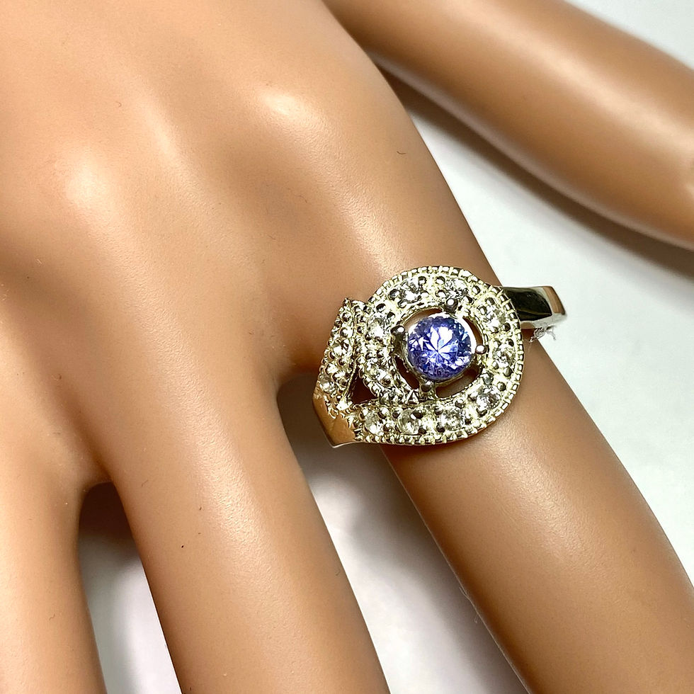 縮圖：0.45cts Natural Tanzanite 925 Silver / Gold/ Platinum ring