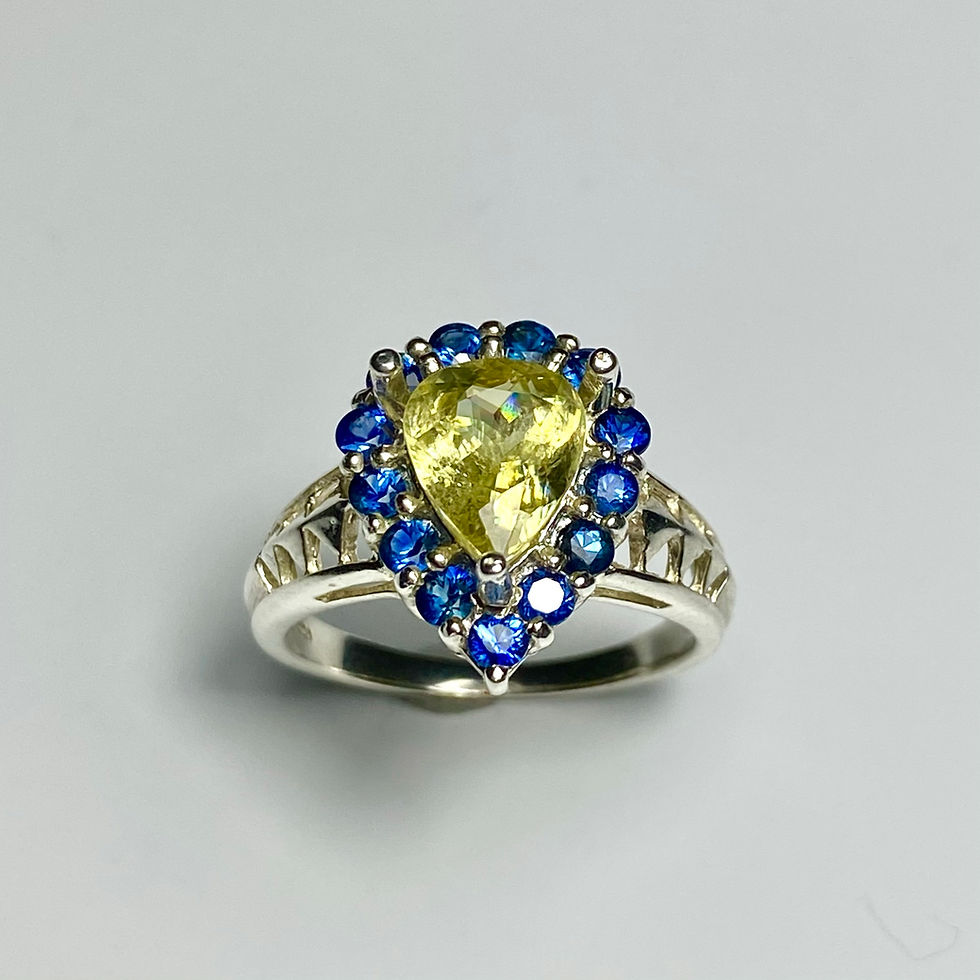 Miniatura: 2.1ct Natural Titanite Sphene 925 Silver / Gold/ Platinum ring