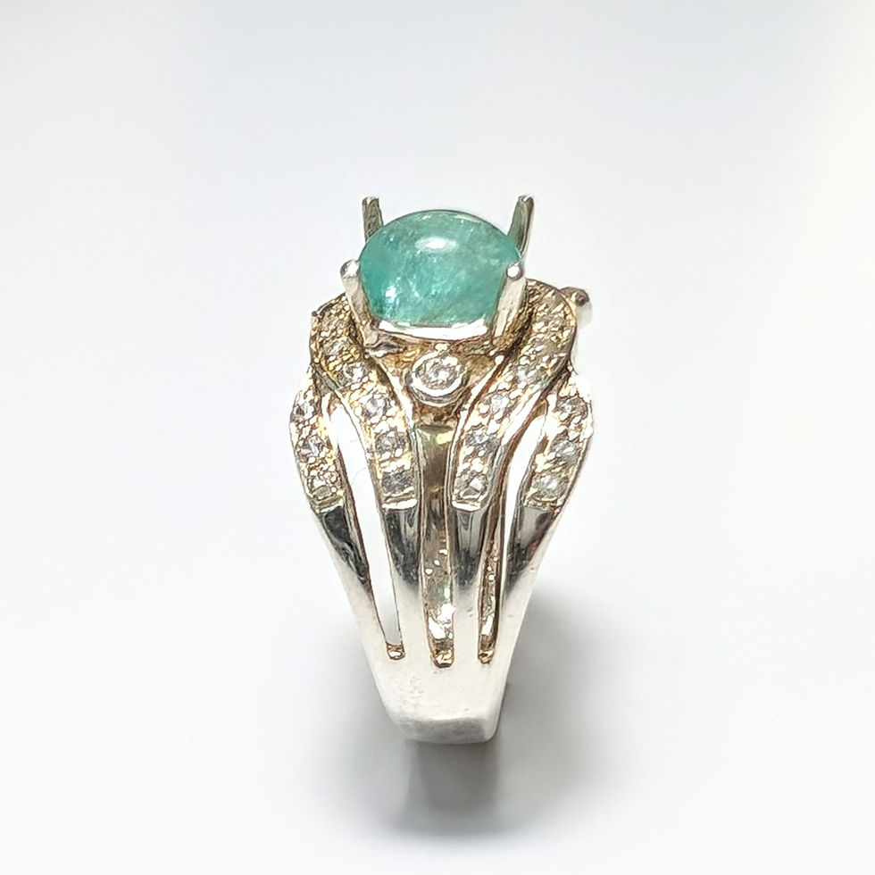 Miniatura: 1.2cts Natural Paraiba tourmaline and diamonds 925 Silver / Gold/ Platinum ring