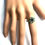 Miniatura: 0.4cts Natural Green trapiche emerald 925 Silver / Gold/ Platinum ring