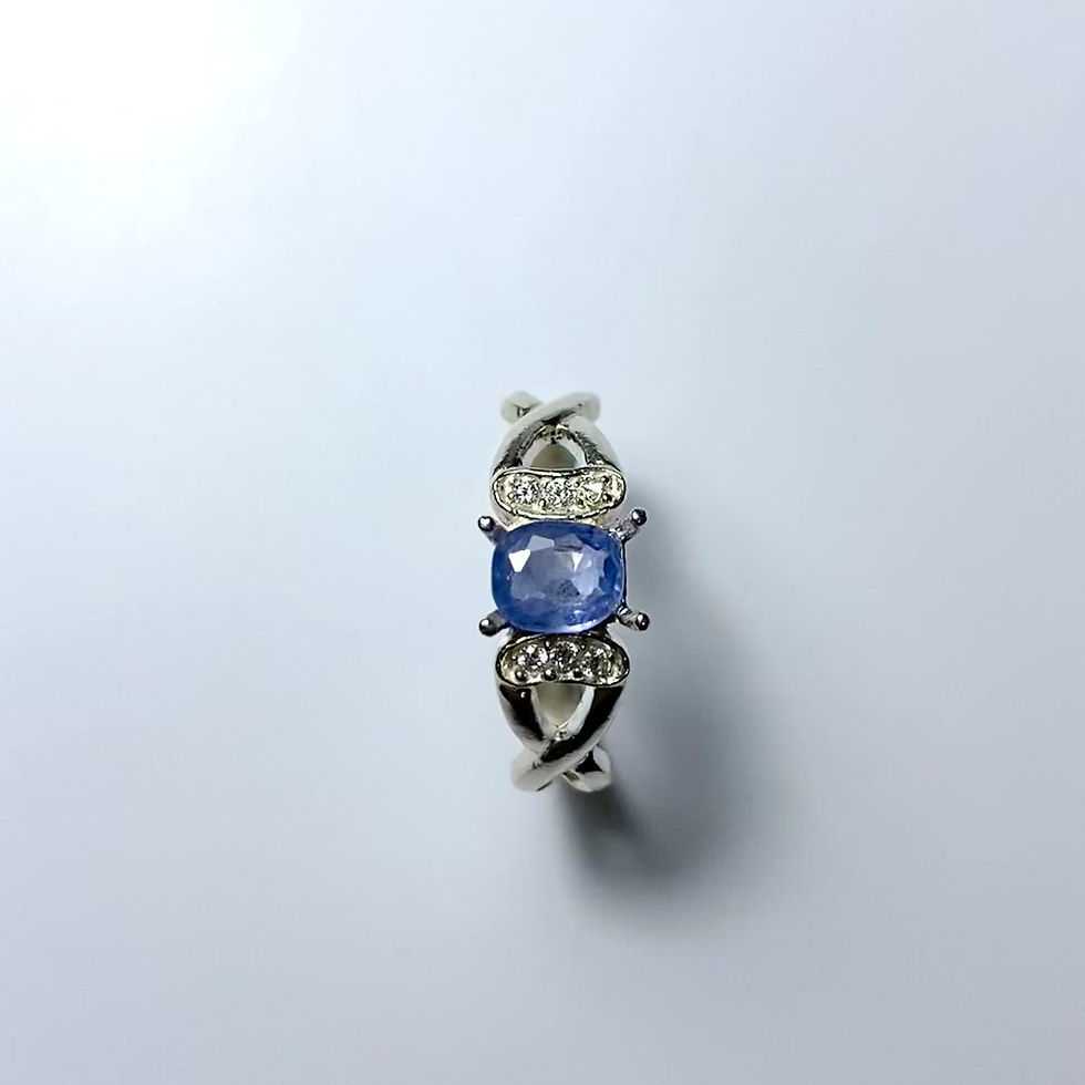 Миниатюра: 0.75ct Natural Untreated cornflower Sapphire 925 Silver / Gold/ Platinum ring