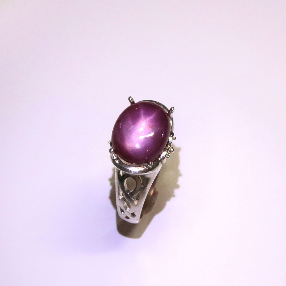 サムネイル： 7.85cts Natural Red star ruby Silver/ Gold / Platinum east west ring