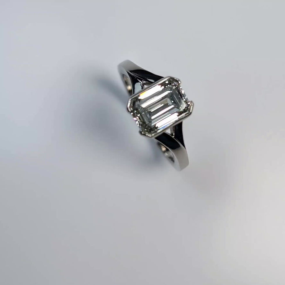 サムネイル： Certified 2ct Natural diamond VVS1 bezel solitaire engagement ring