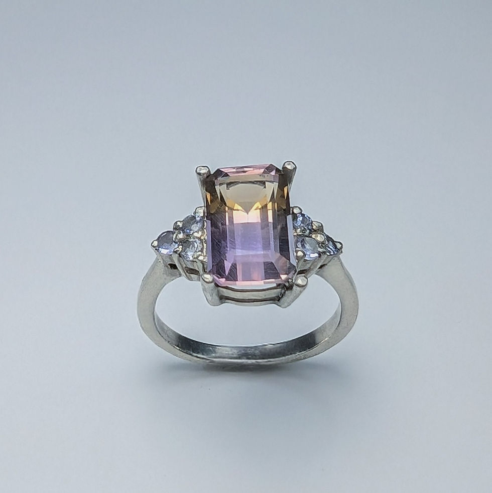 縮圖：3.14cts Natural Bi-colour Ametrine 925 Silver, Gold, Platinum ring