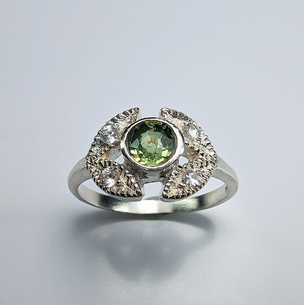 縮圖：Natural Demantoid Garnet 925 Silver / Gold/ Platinum ring