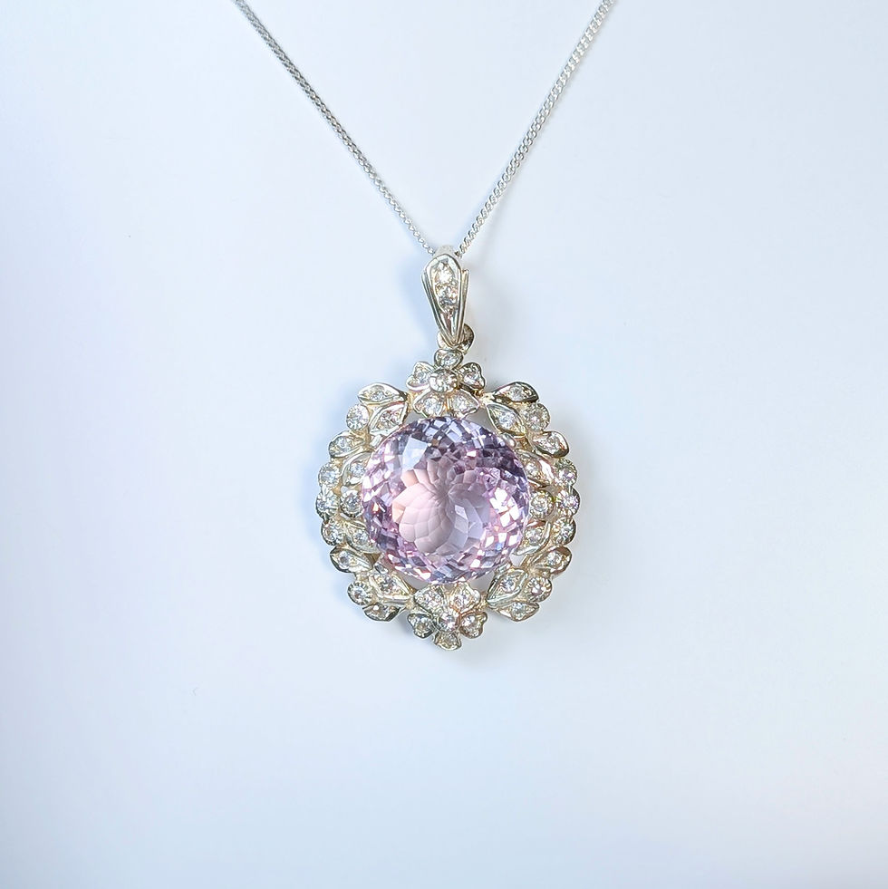 Thumbnail: 10.7cts Natural pink Pink Kunzite Silver / Gold / Platinum pendant
