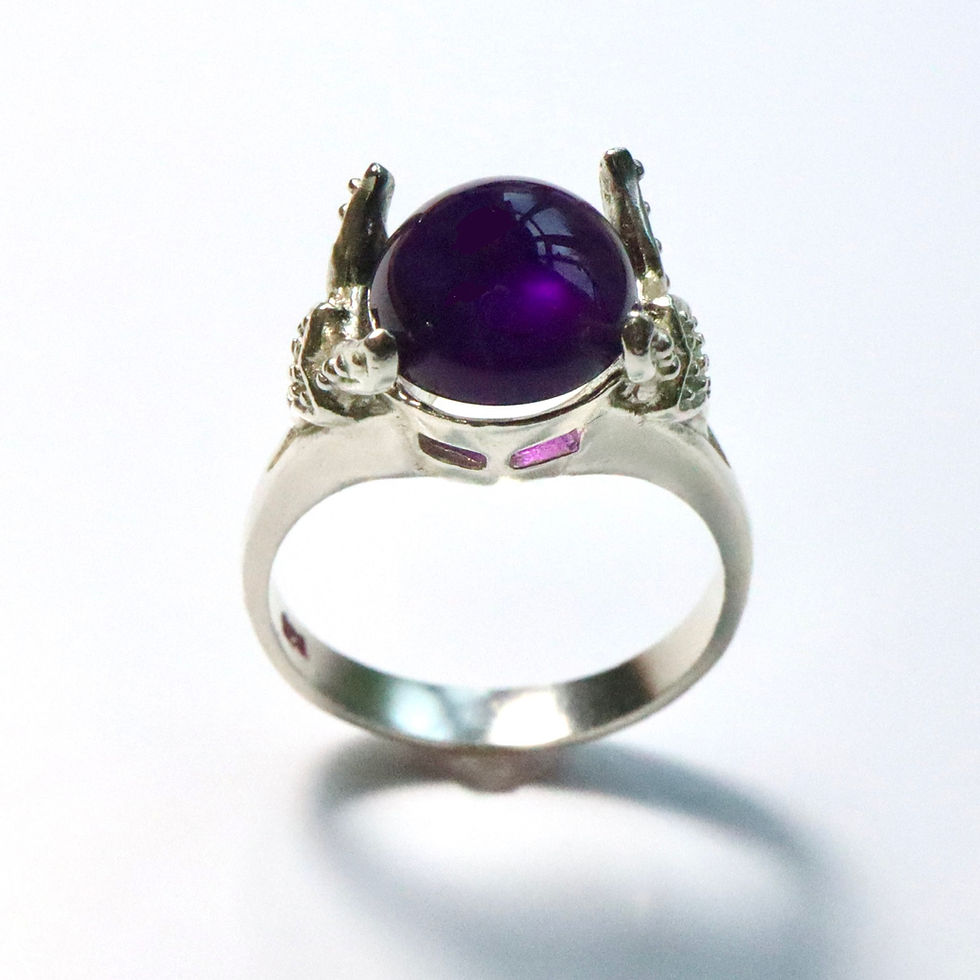Miniatura: 3.35ct Natural Amethyst 925 Silver / Gold/ Platinum ring