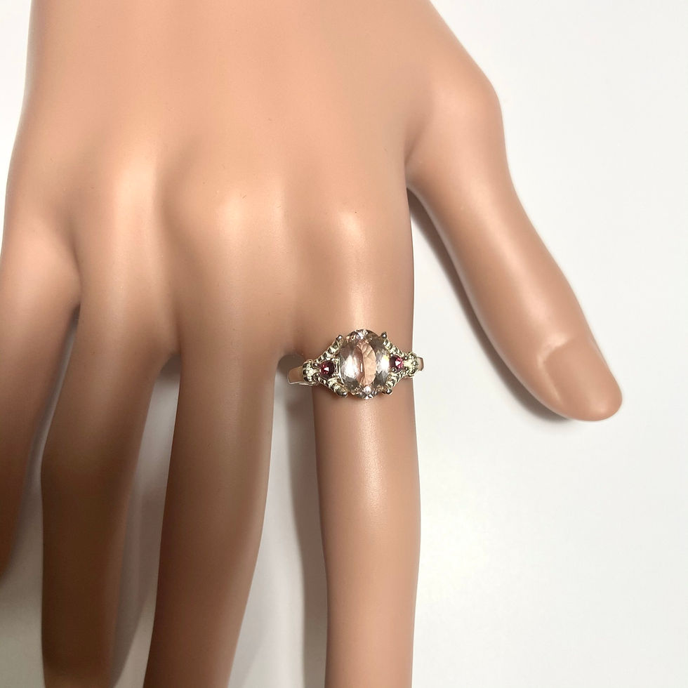 Thumbnail: 1.35ct Natural Pink Morganite Beryl 925 Silver / Gold/ Platinum ring