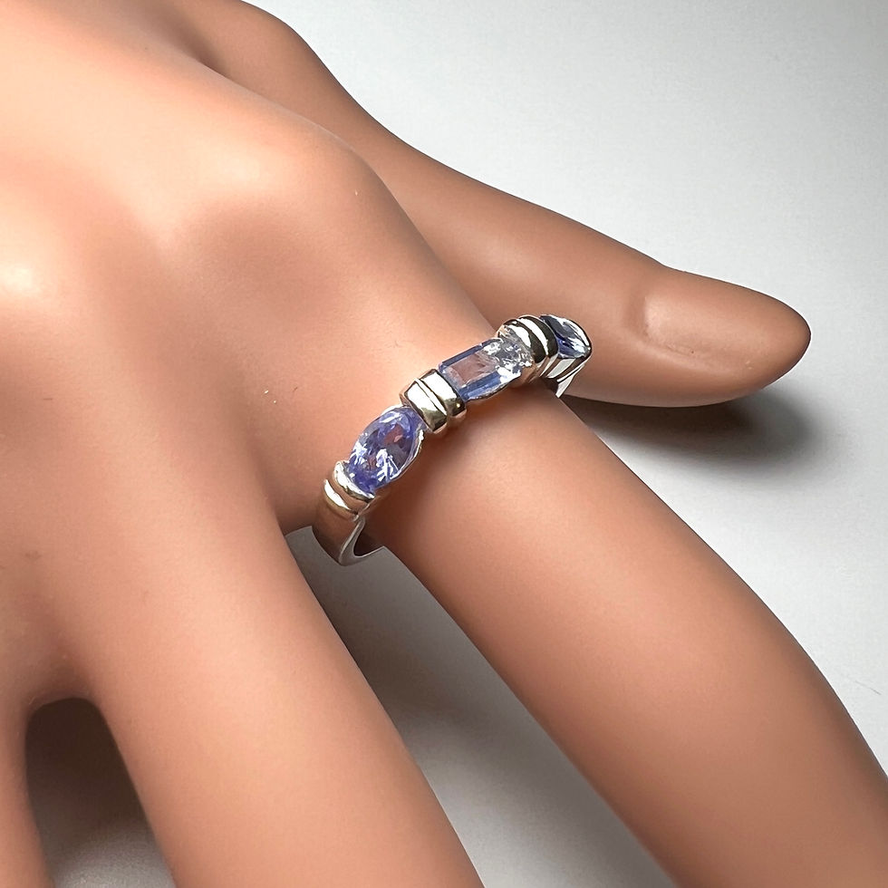 縮圖：0.2ct Natural Sodalite 925 Silver / Gold ring