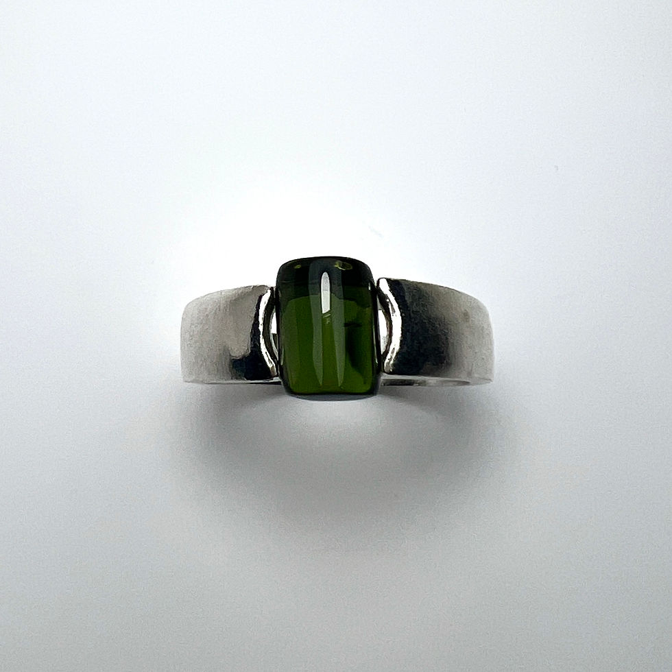 縮圖：2.05ct Natural forest Green tourmaline 925 Silver / Gold/ unisex ring