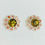 Miniatura: Natural Mali grossular-andradite Garnet Silver /Gold stud earrings halo cluster