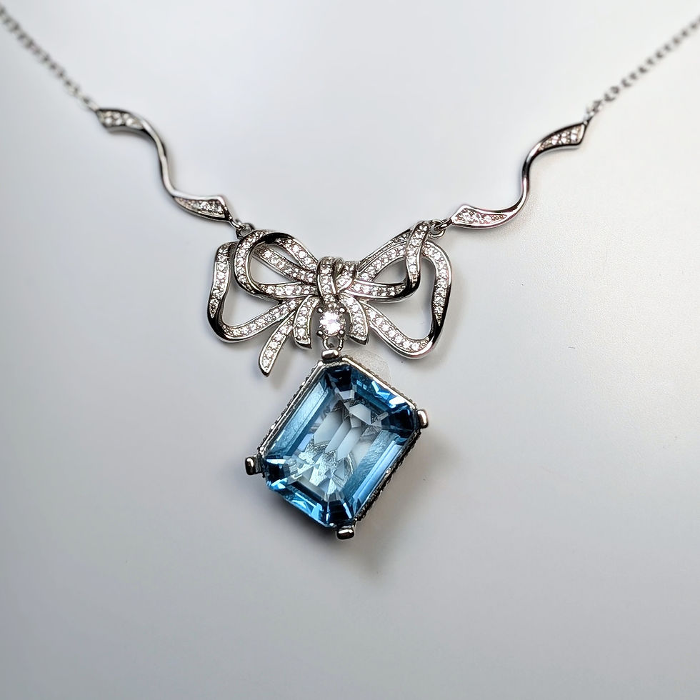 Miniatura: 10.37ct Natural Swiss Blue Topaz 925 Sterling Silver pendant