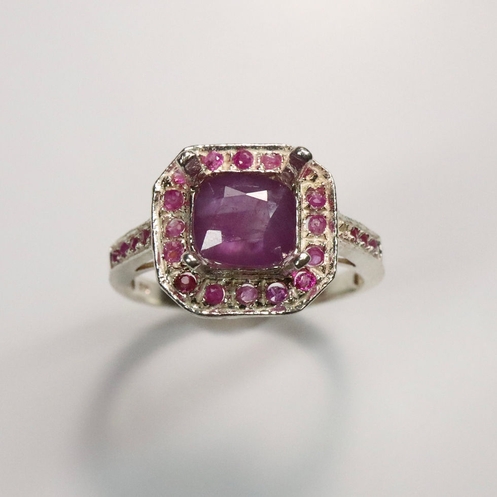 縮圖：Certified 1.45cts Natural Red Ruby hexagonal silk zoning 925 silver 9ct 14k 18k 22k 375 585 750 Yellow white rose Gold Platin