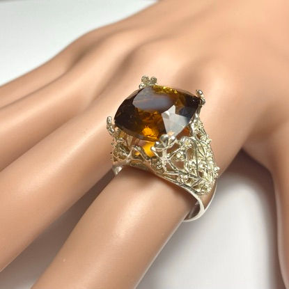 Miniatura: 12.75ct Natural Palmeira Citrine 925 Silver / Gold/ Platinum ring