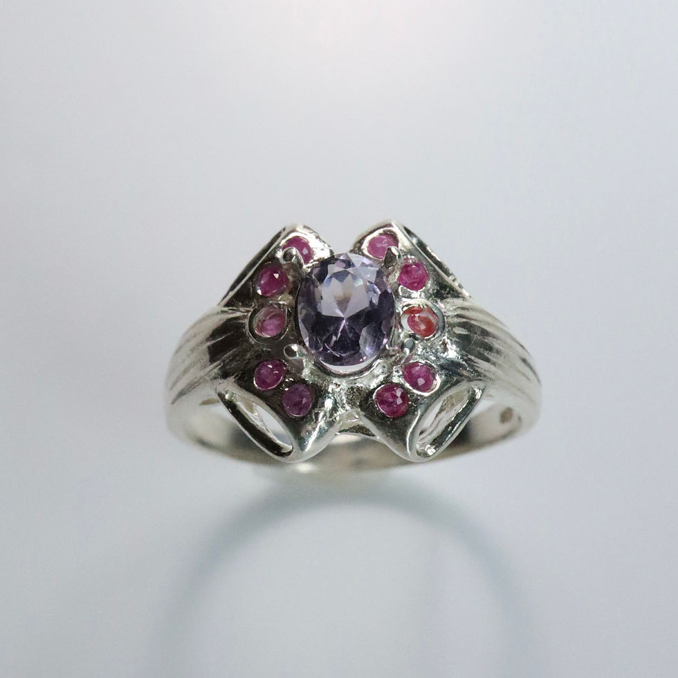 Миниатюра: 0.3ct Natural Blue purple Hackmanite 925 Silver/ Gold/ Platinum ring