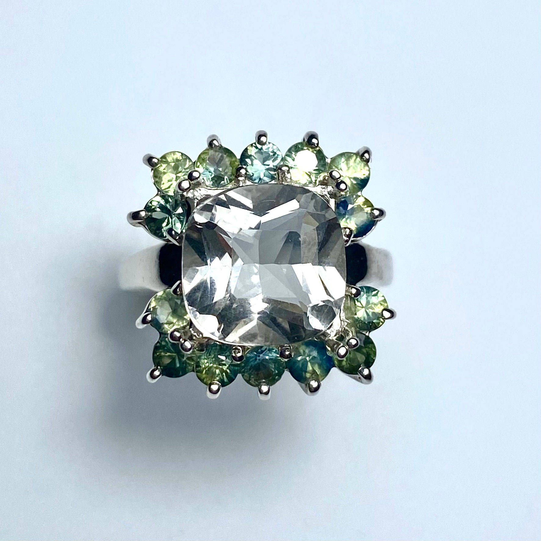 3.5cts Natural Aquamarine Silver/ Gold /Platinum engagement ri
