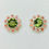Miniatura: 11.3ct Natural Moldavite Silver /Gold halo stud earrings cluster