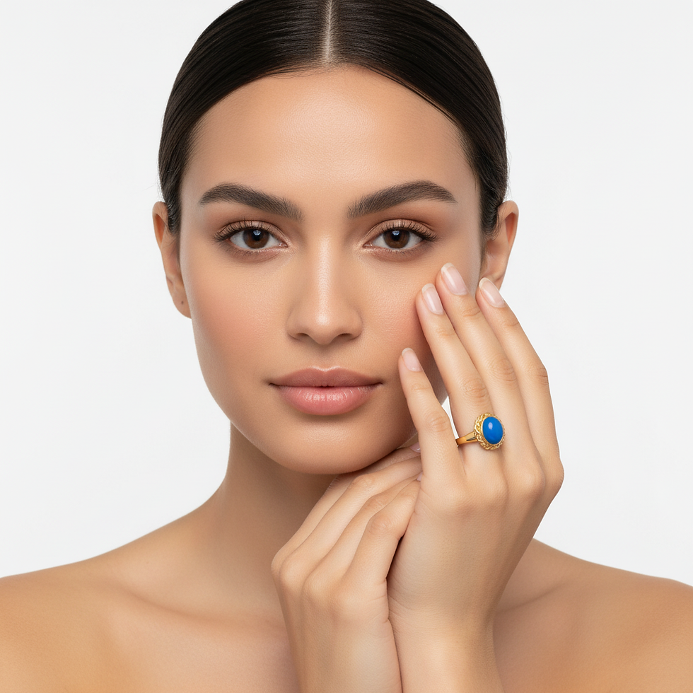 Thumbnail: 2.95ct Natural blue ceruleite ring 925 Silver, Gold, Platinum