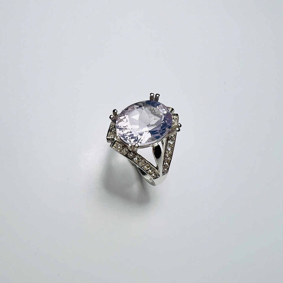 縮圖：5.35ct Natural light Purple Amethyst 925 Silver / Gold/ Platinum ring