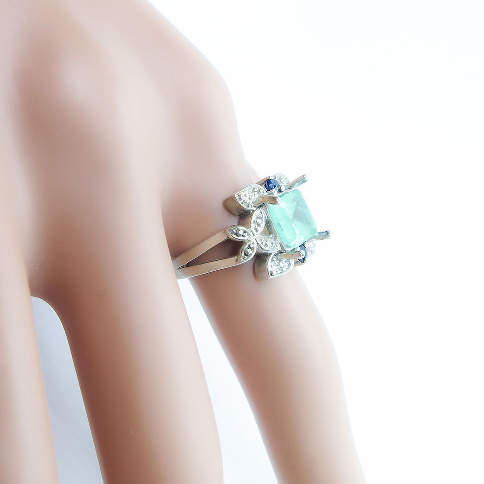 縮圖：Certified 1.55ct Natural Emerald Sterling 925 Silver/ Gold 9ct 14k 18k white yellow rose engagement ring