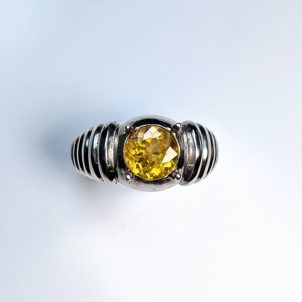 Miniatura: 1.3ct Natural Titanite Sphene 925 Silver / Gold/ Platinum ring