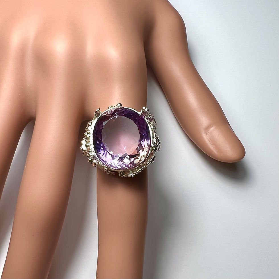 Miniatura: 15.5cts Natural Bi-colour Ametrine 925 Silver / Gold/ Platinum ring