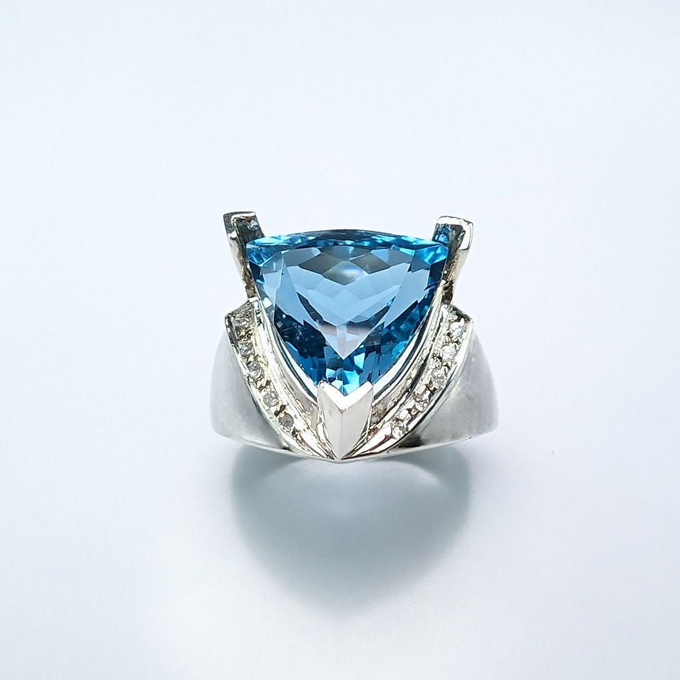 縮圖：7.6ct Natural London blue Topaz 925 Silver / Gold/ Platinum ring