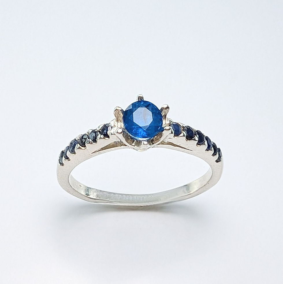 Миниатюра: Rare 0.26ct Natural Afghanite 925 Silver/ Gold/ Platinum ring