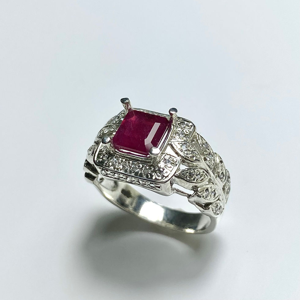 Миниатюра: 2ct Natural Ruby 925 Silver / Gold/ engagement ring