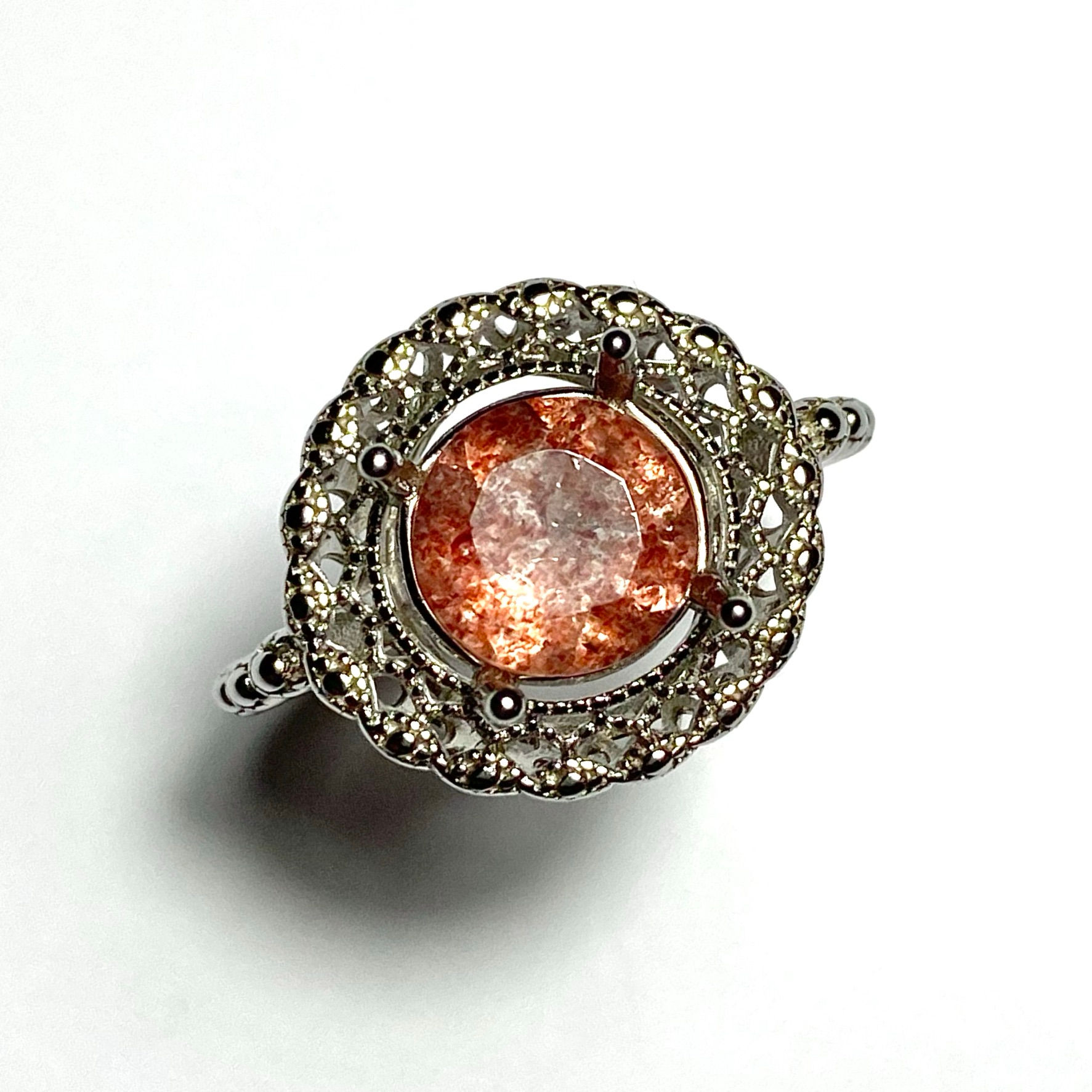 1.6ct Natural  Strawberry Quartz 925 Silver / Gold/ Platinum solitaire u