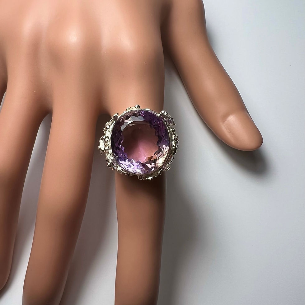 Miniatura: 15.5cts Natural Bi-colour Ametrine 925 Silver / Gold/ Platinum ring