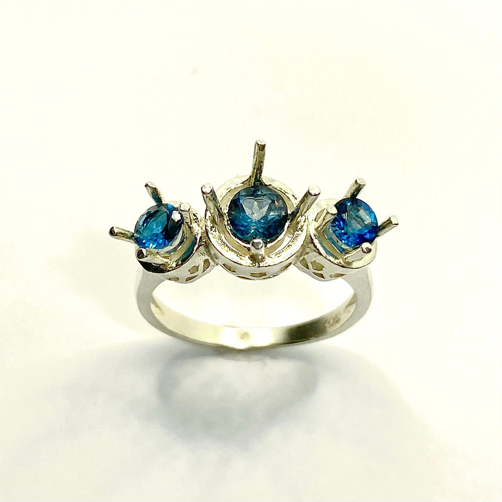 Miniatura: Natural London Blue Topaz 925 Silver / Gold/ Platinum ring