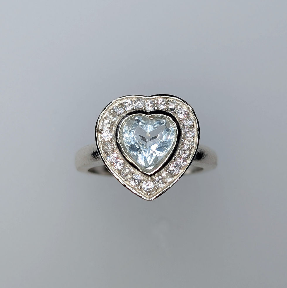 Thumbnail: 1.21ct Natural aqua blue Aquamarine engagement ring Silver,  Gold