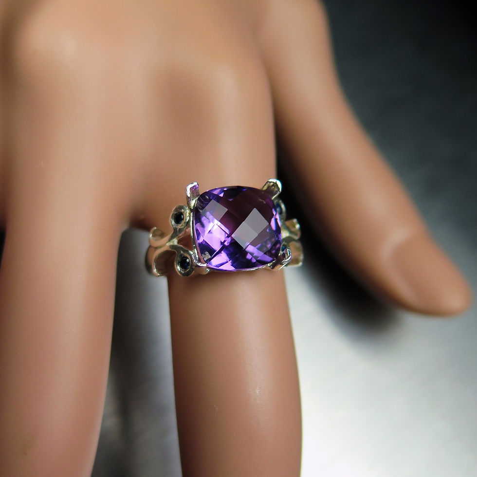 Miniatura: 3.25ct Natural Purple Amethyst 925 Silver / Gold/ Platinum