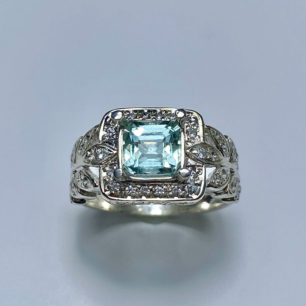 Миниатюра: 1.35ct Natural Paraiba blue tourmaline 925 Silver / Gold/ ring