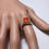 Thumbnail: Natural Mexican Red Fire Opal 925 Silver / Gold/ Platinum ring