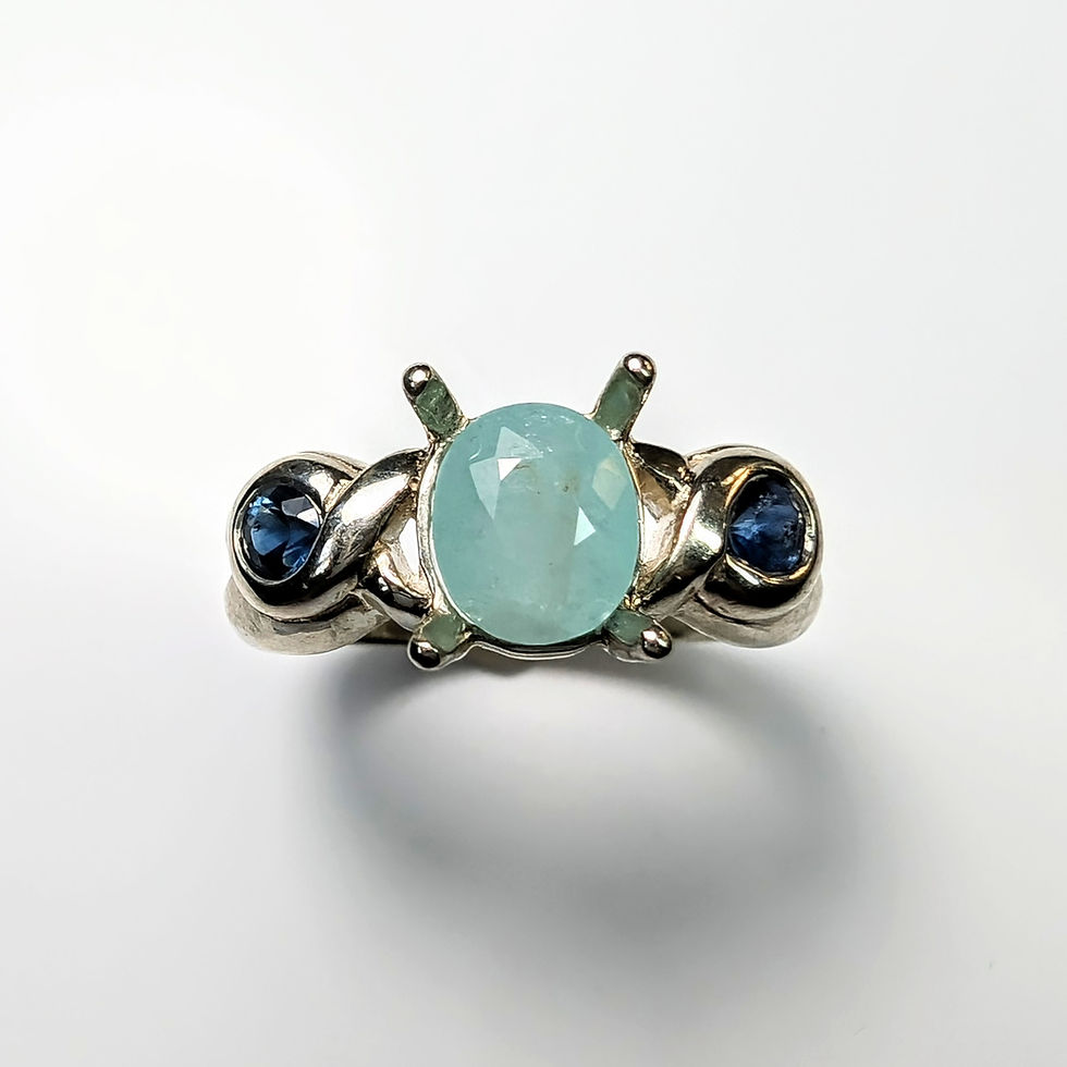 Thumbnail: 1.4cts Natural Paraiba tourmaline 925 Silver / Gold/ Platinum ring